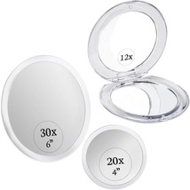 30X &amp; 20X Magnifying Mirror Set For Makeup - Ultra Precise, Strong Suction, - $38.95