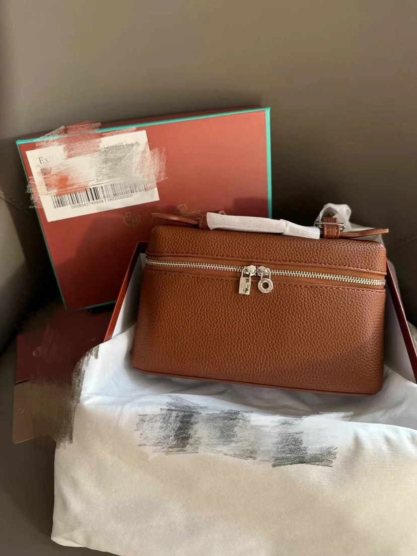 Lunch Box Bag Light luxury Cowhide Shoulder Diagonal Cross Makeup Bag Fo... - $92.79