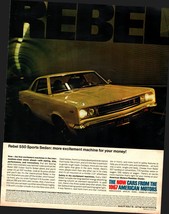 1967 AMC Rebel 550 Sports Sedan Vintage Print Ad Tunnel Subway Tile Wall... - $24.11