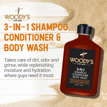 Woody's 3-N-1 shampoo, conditioner & body wash, 12 Oz. image 2