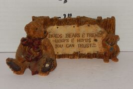 Vintage Boyds Bears 1996 bear sitting next to sign 2&quot; Statue Plaque Rare... - $266.95 MXN