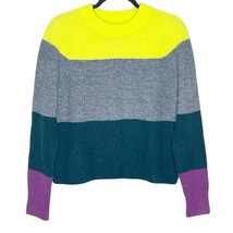 BANANA REPUBLIC color block stripe wool blend crew neck boxy sweater siz... - $28.06