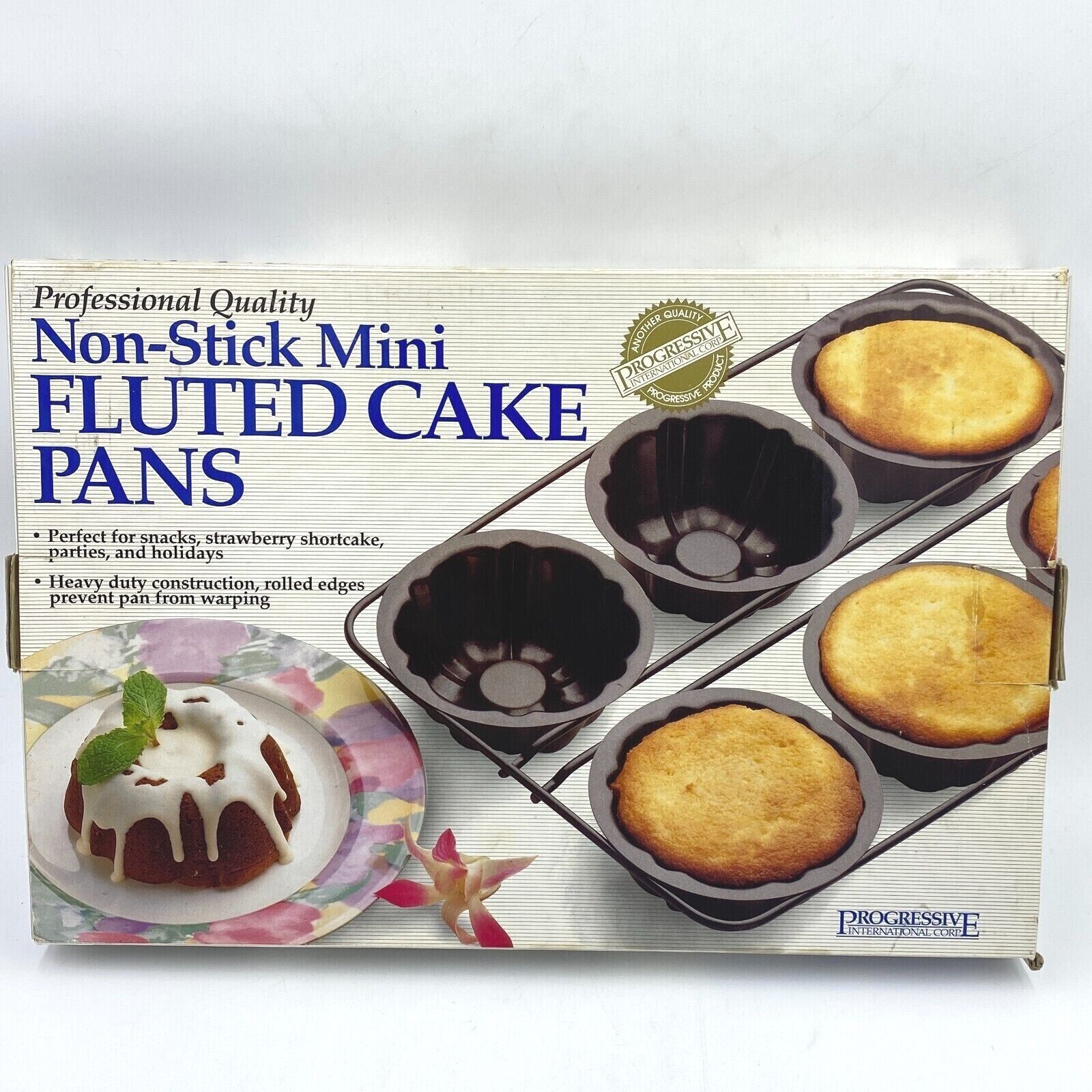 Progressive International Mini Fluted Cake Pan Non Stick Professional Makes 6 CW - $19.95