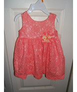 BLUEBERI Boulevard Baby Girl&#39;s Pink Summer Dress Size 12 Months Lace Lin... - £9.34 GBP