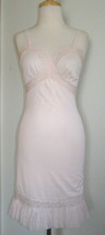 Vintage ‘FITS-LIKE-A-GLOVE’ Antron Pale Pink Slip,“V”Neck CROSS-OVER Chiffon Trm - £7.43 GBP