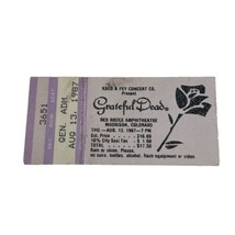 GRATEFUL DEAD TICKET 08-13-1987  RED ROCKS JERRY GARCIA BOB WEIR LESH MA... - £47.08 GBP