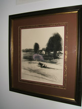 Beautiful Signed Large Framed Chalk Art &quot;Pink Bush&quot; By: Buttermore - £38.84 GBP