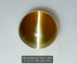 5.0 cts Natural Ceylon *Milk and Honey* Chrysoberyl Cat&#39;s Eye with sharp eye  - £4,407.11 GBP