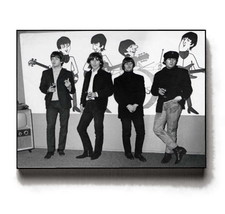 Rare Framed 1964 The Beatles and cartoon images Vintage Photo Jumbo Giclée Print - £15.33 GBP