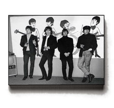 Rare Framed 1964 The Beatles and cartoon images Vintage Photo Jumbo Gicl... - $26.27 CAD