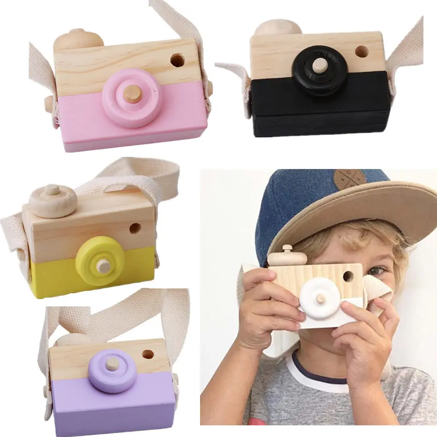 Kids Cute Mini Wood Camera Toys Camera Photography Decoration Baby Children - £12.93 GBP