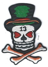 2.5X3.25&quot; Skeleton Skull top hat EMBROIDER IRON ON SEW ON PATCH applique... - $7.59