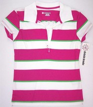 NWT Christie Brooks Fuchsia &amp; White Striped Knit Top, S (7-8)  M (10-12)... - $9.89