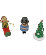 VTG Christmas Miniatures Plastic Caroler Resin Christmas Tree Stocking 1... - $14.83