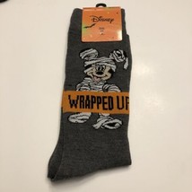 Disney’s Mickey Mouse Mens HALLOWEEN mummy Crew Socks Wrapped Up Size 6.5-12 - £7.67 GBP