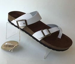 New White Mountain Gracie Footbed White Leather Crisscross Sandals (Size 8 M) - £31.59 GBP