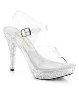 FABULICIOUS ELEGANT-408 Women&#39;s White 4&quot; Heel Platform Slide W/ RS Shoes - $63.95