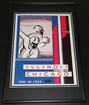 1933 Illinois vs Chicago Football Framed 10x14 Poster Official Repro - £39.56 GBP