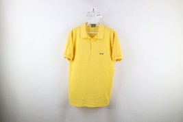 Vintage 80s Le Tigre Mens Medium Short Sleeve Collared Golf Polo Shirt Yellow - £34.81 GBP