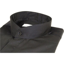 Mens CEREMONIA Pastor Shirt 100% Cotton Turkey Banded Collar #stn 15 hyk black image 4