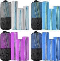 Xinnun 4 Set Quick Dry Towel 3 Size Fast Drying Towel With 4 Black Mesh Bag 12 - £33.21 GBP