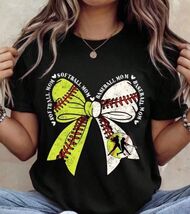 new Baseball Softball MOM TEE Shirt sz XXL 2XL women sport fan balls bow... - $17.72