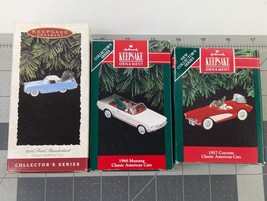 Hallmark Christmas Ornament Lot Thunderbird Mustang Corvette - $39.95