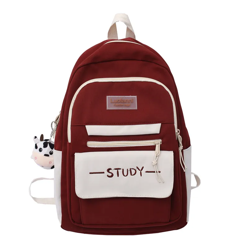 Girl Travel Waterproof Book Bags Trendy Red Women Student Kawaii Laptop School B - $65.62