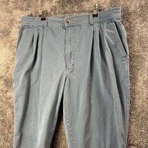 Bugle Boy Pants Mens 36W 30 36x30* Light Blue Pleated Vintage Chino Casu... - £7.36 GBP