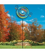 Solar Lighted 3-Way Ring Metal Wind Spinner Stake Garden Yard Home Art D... - £21.12 GBP