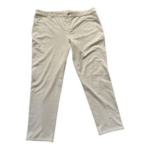 Chico&#39;s Faux Leather Jeans Women&#39;s Size XL (Chicos Sz 3) Ivory Pants Ins... - $258.38 MXN