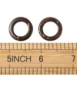 10 Ring Charms Brown Coconut Wood Linking Rings Pendants Large 20mm Open... - $3.99