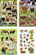 Promotion SET 4 Safari Zoo Animal Kindergarten Sticker Size 27x18 cm/10x inch - £7.16 GBP