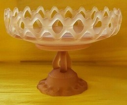 Apricot Satin Mist Doric Round Glass Compote Westmoreland Glass - $30.86