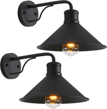 2-Pack Outdoor Wall Lights, Black Farmhouse Barn Sconces for Porch/House - $1,981.25 MXN