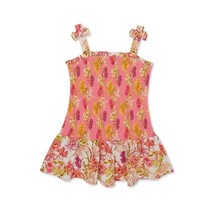 Wonder Nation Toddler Girl Just Peach Floral Smocked Sleeveless Sun Dress 4T NWT - £9.43 GBP