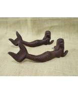 2 Cast Iron NAUTICAL MERMAID Drawer Pull Door Handles Gate Rustic Beach ... - $14.99