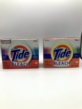 2 Tide Plus Bleach Original Scent 21 oz Laundry Detergent Powder 12 Loads Bs250 - £28.40 GBP