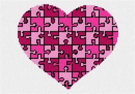 Pepita needlepoint kit: Pink Heart Puzzle, 10&quot; x 7&quot; - £37.96 GBP+