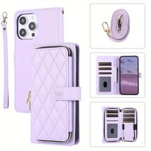 for iPhone 14 Pro Max (6.7 inch (Color: Light Purple)) Premium Leather W... - $1,220.11 MXN