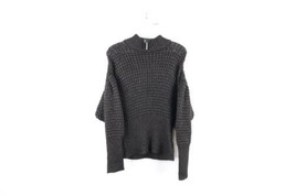 New Express Womens Size XXS Chunky Ribbed Knit Mock Neck Sweater Black Metallic - £38.89 GBP