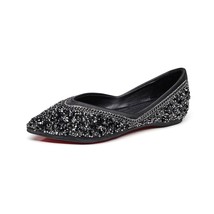 Women&#39;s Shoes Autumn Silver Glitter Ballet Flats Woman Pointed Toe Shoes V Open  - £29.81 GBP
