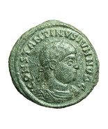 Roman Coin Constantine II Arles Follis AE19mm Bust / VOT X Wreath 04236 - $29.69