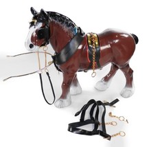 Vtg Justen Blue Ribbon Toy Clydesdale Model Horse FIgure Brown 8.5&quot; Plastic - $9.99