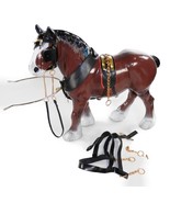 Vtg Justen Blue Ribbon Toy Clydesdale Model Horse FIgure Brown 8.5&quot; Plastic - $9.99