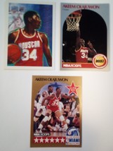 3 Akeem Olajuwon Houston Rockets 1990 NBA basketball cards lot - £3.98 GBP
