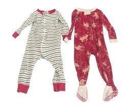 Baby Boy/Girl Sleepers Lot 18M – Burt’s Bees, Carter’s, Stripes, Reindeer, Tract image 4