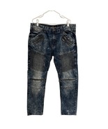 Copper Rivet Men&#39;s 40x34 Distressed Zipper Ribbed Punk Street Denim Blue... - $37.39