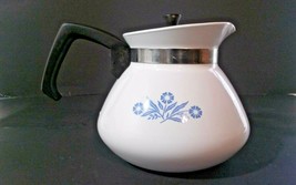 Corning Corningware Blue Cornflower 6 Cup Tea Kettle Teapot Metal Lid - £23.91 GBP