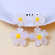 Arsei cute fried egg double sunflower earrings for women sweet plant drop earrings gift thumb200